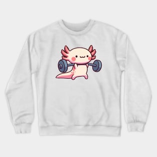 axolotl funny weight Lifting Crewneck Sweatshirt